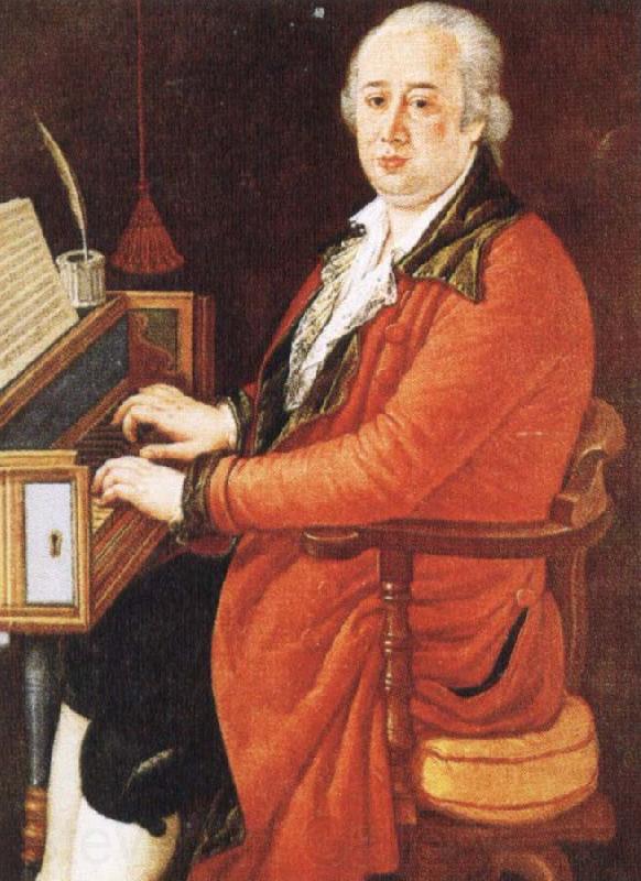 Johann Wolfgang von Goethe court composer in st petersburg and vienna playing the clavichord Germany oil painting art